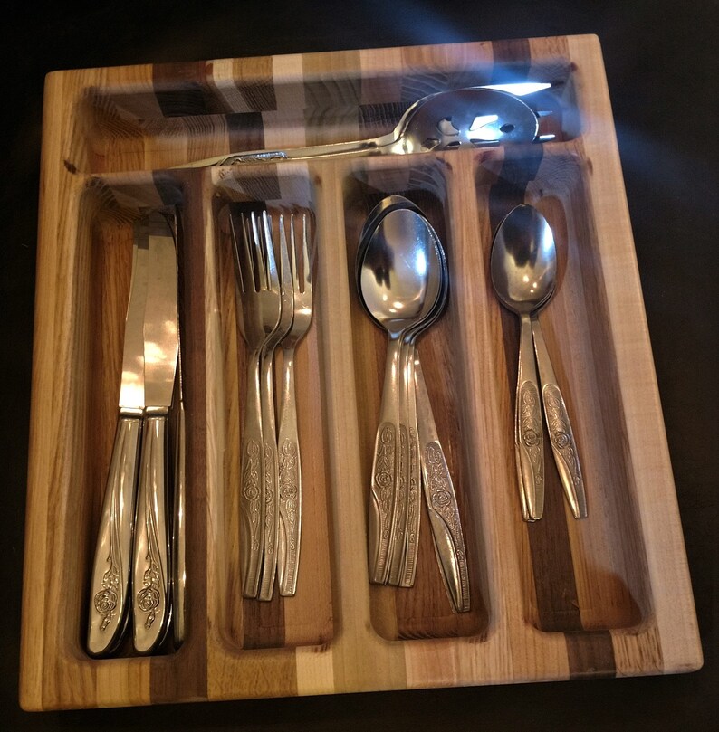 Custom Wood Silverware Tray Etsy