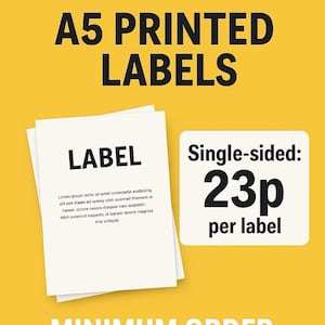 A5 Paper Sticker Sheets – Black & White – Bulk Packs (25, 50, 100, 500, 1000) – Budget Craft and Packaging Labels