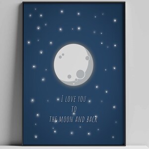 I Love You To The Moon And Back digital download wall print