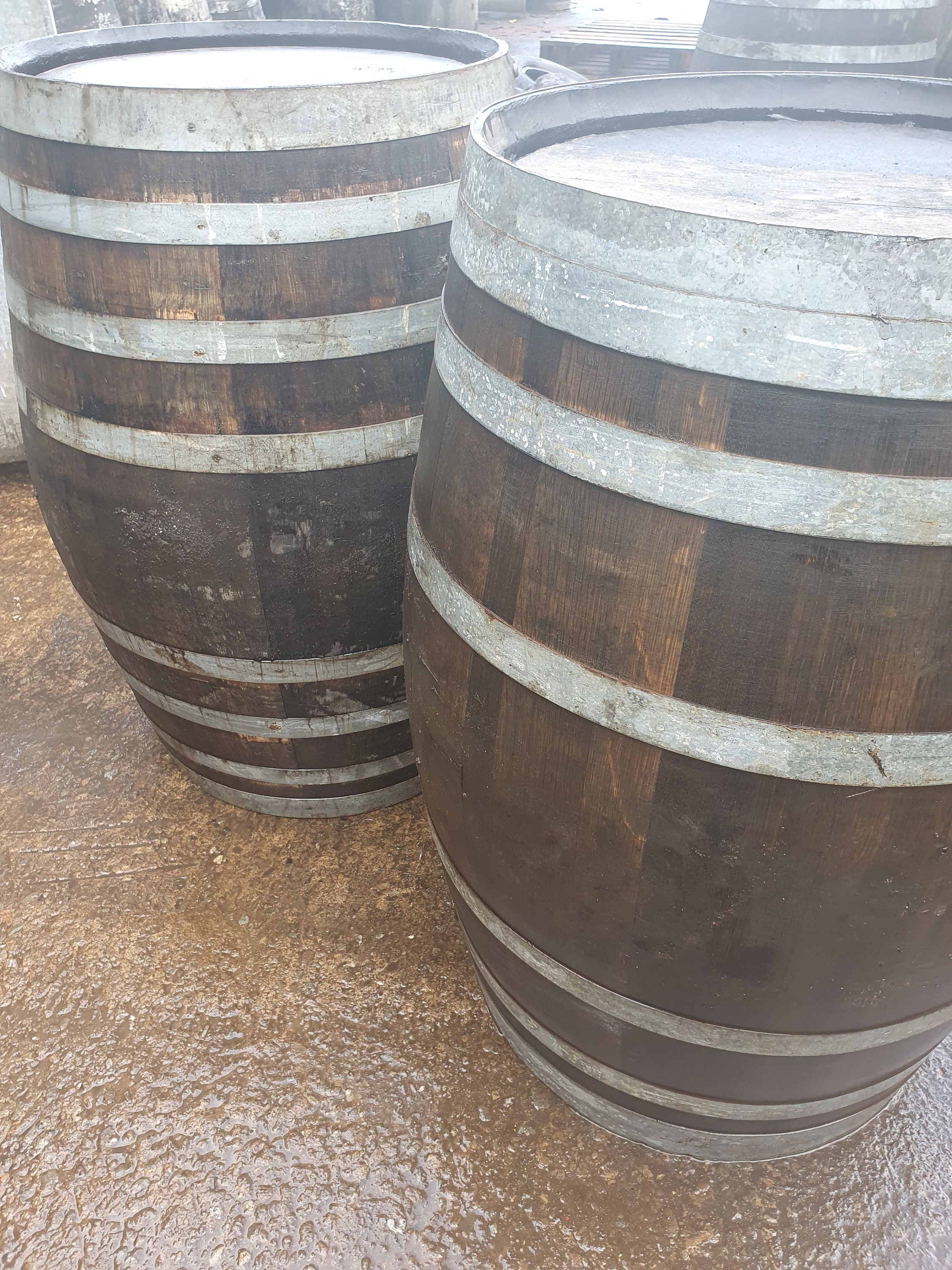 8 X Solid Oak Wine Barrels Whisky Barrel Rustic Garden Etsy
