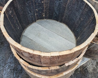6 x (17" x 28") oak whisky barrel planters..UK mainland delivery included