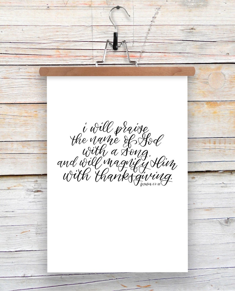 THANKSGIVING BIBLE VERSE print // The Psalms // Psalm 69 ...