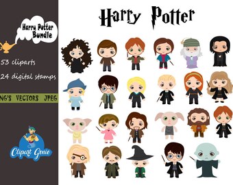 Wizard Clipart Bundle Magician Clip Art Magic Birthday Party Griffendor Harry Potter Hogwarts