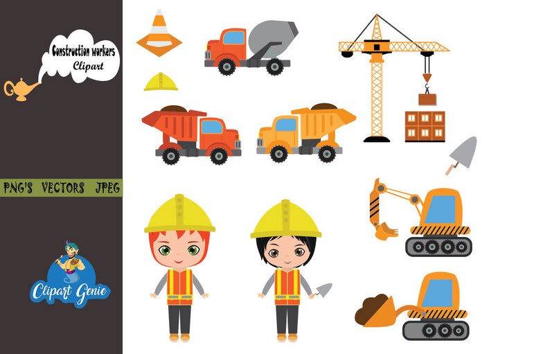Construction Clipart Trucks Clipart Dump Truck Clipart Fork Etsy
