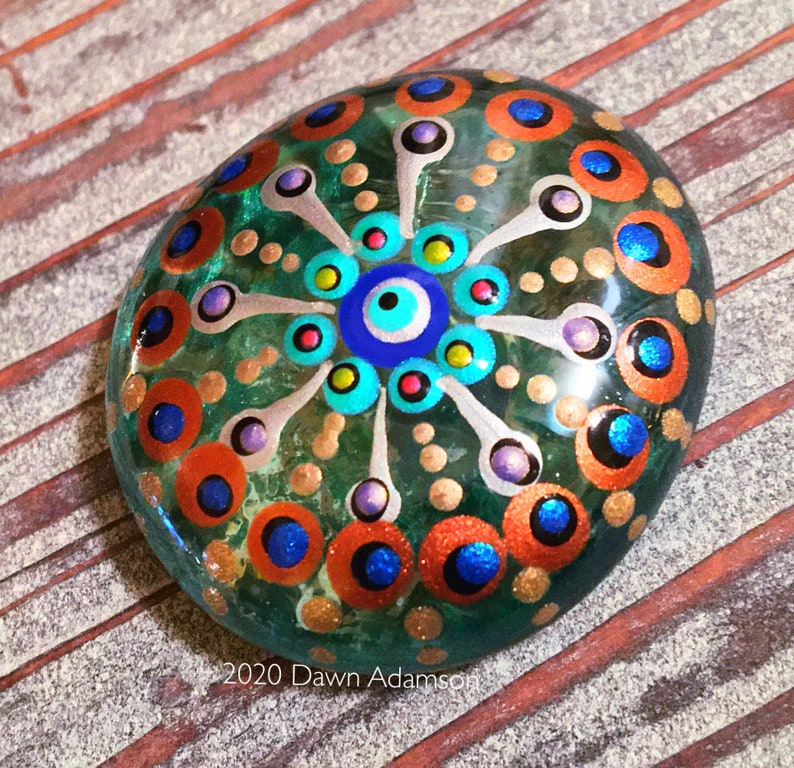 Hand Painted Glass Gem Etsy