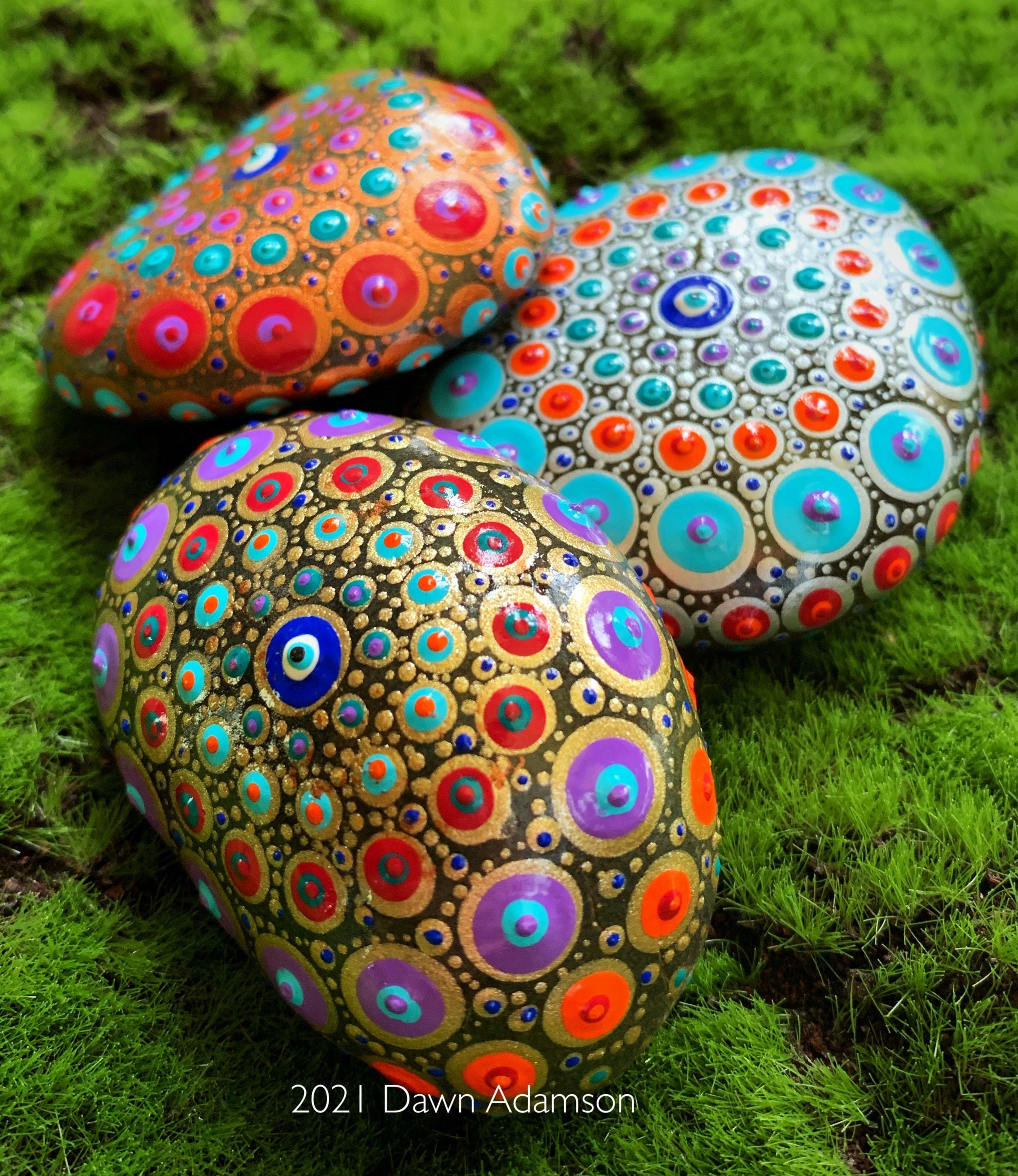 Medtation Rocks Hand Painted Meditation Rocks - Set of 3 - Etsy