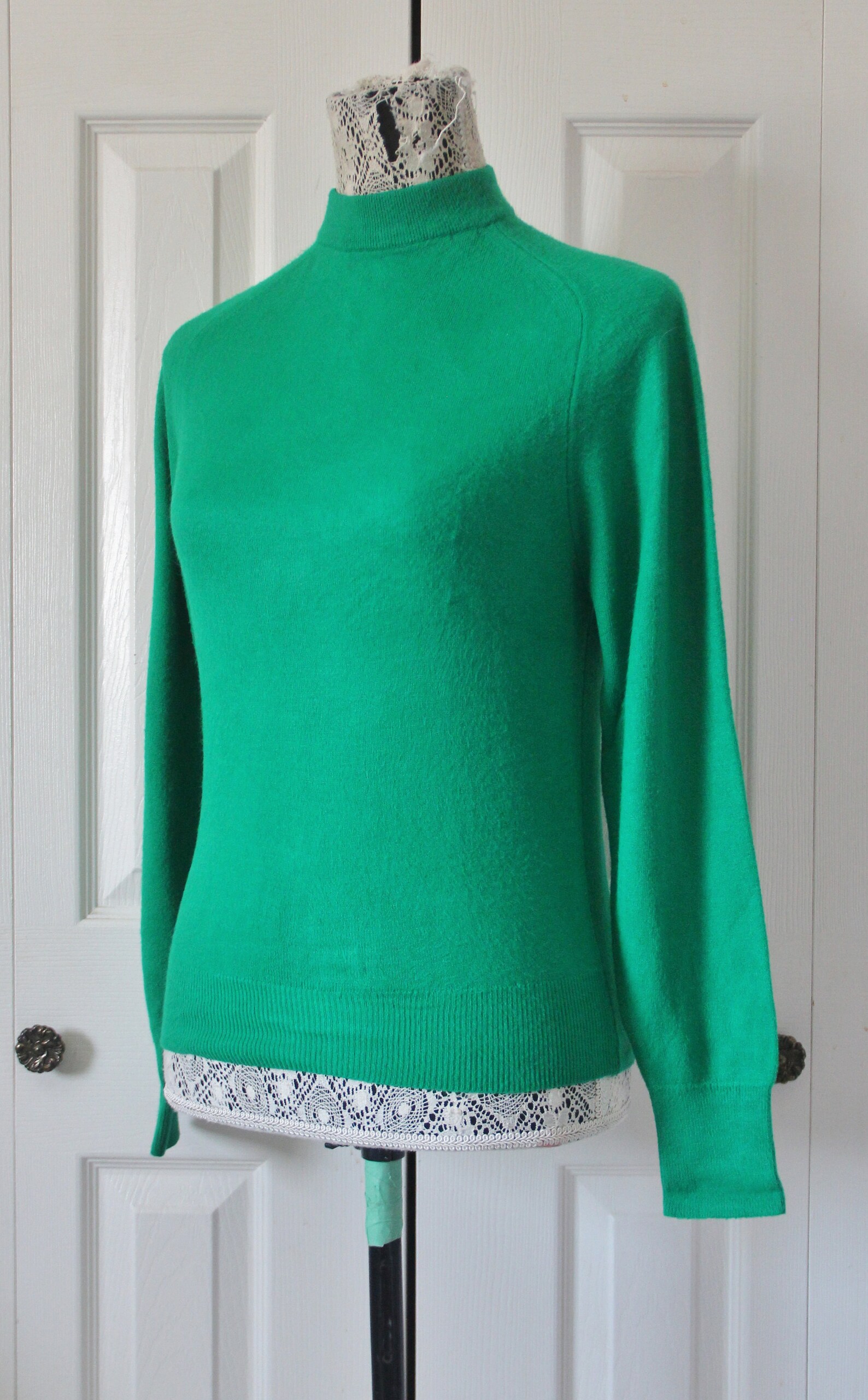 1960s Mod Dorset Knitwear Kelly Green Sweater Medium to Large Etsy