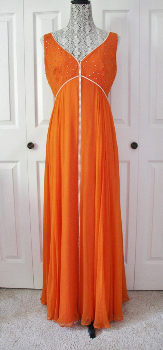 bright orange maxi dress