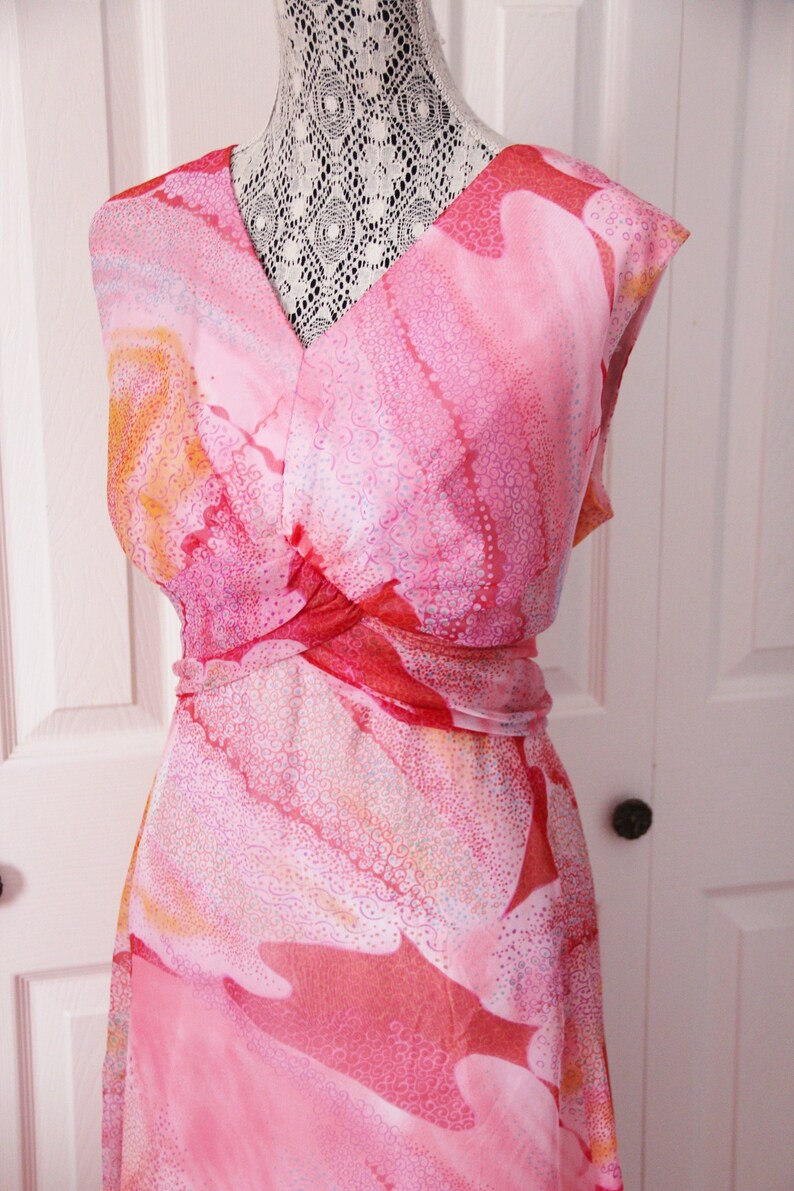 pink and orange maxi dress