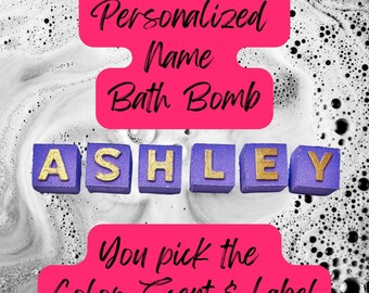 Personalized Name Bath Bombs- Handmade Gift