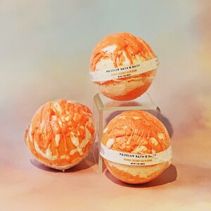 Mango Coconut Bath Bomb with Cocoa Butter Drizzle