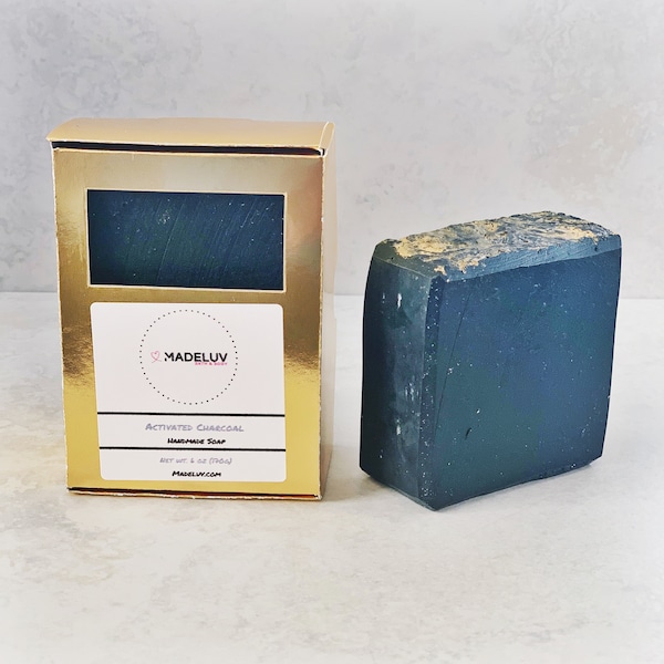 6 oz Handmade Activated Charcoal Cold Process Soap, Bar Soap, Black Soap Bar, Activated Charcoal Soap, Cold Process Soap