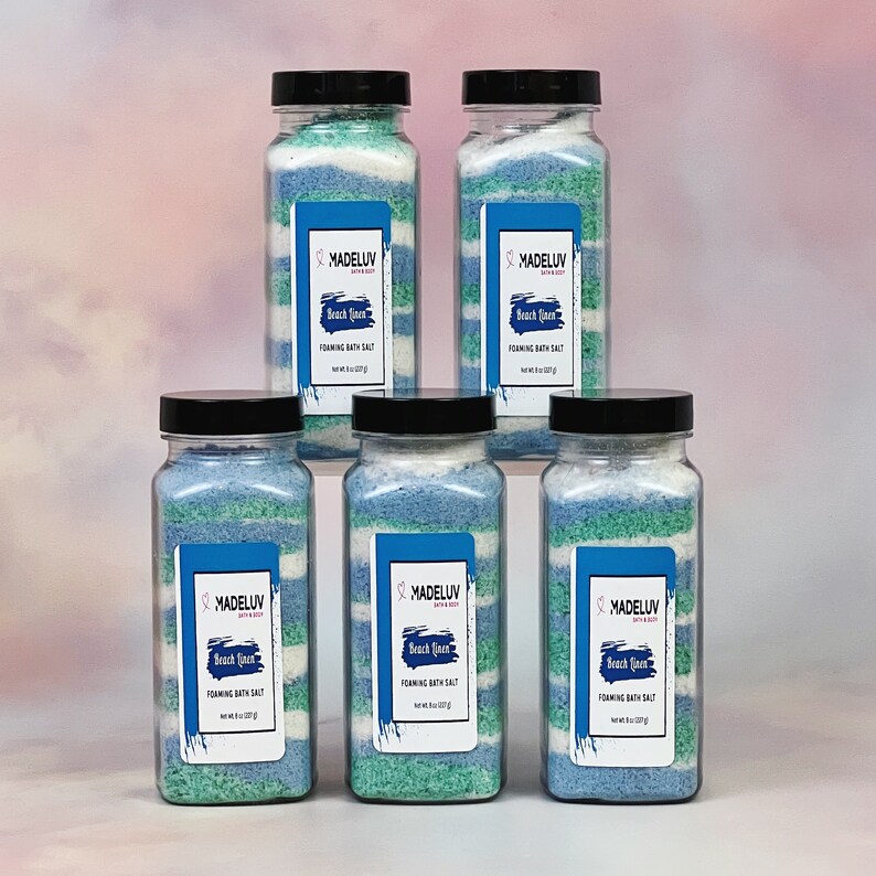 Beach Linen Bubbling Bath Salts Epsom Salt Soak image 1