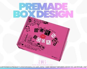 Branded Packaging Template, Burn Book, Premade Box Design, Hair Business, Hair Extensions, Wig, Custom Box, Subscription, Beauty, Lashes