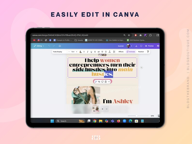 Canvaコーチングウェブサイトテンプレート、レトロなソーシャルメディアマネージャー、ライフコーチエージェンシー、インフルエンサー、VA、大胆なセールスファネル、抽象的なワンページウェブサイト 画像 7