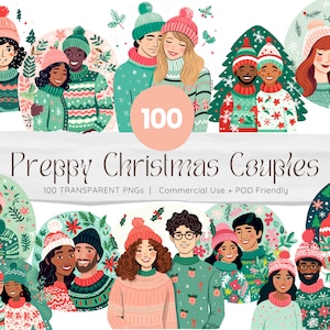 Premier Noël marié PNG, clipart fiançailles preppy premier Noël, clipart abstrait Portrait, sublimation de vacances, usage commercial, POD