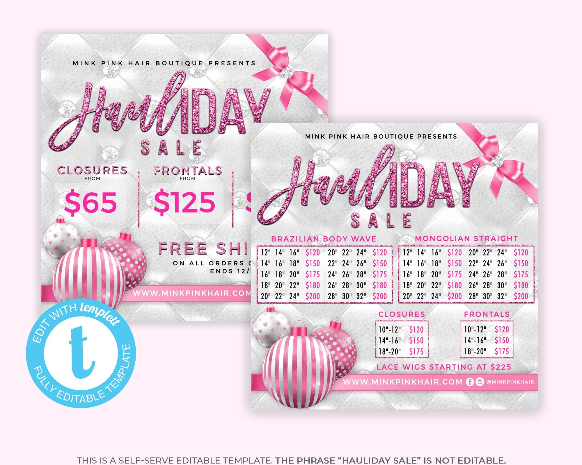 Download Christmas Holiday Hair Bundle Deals Digital Flyer Cyber Week Etsy