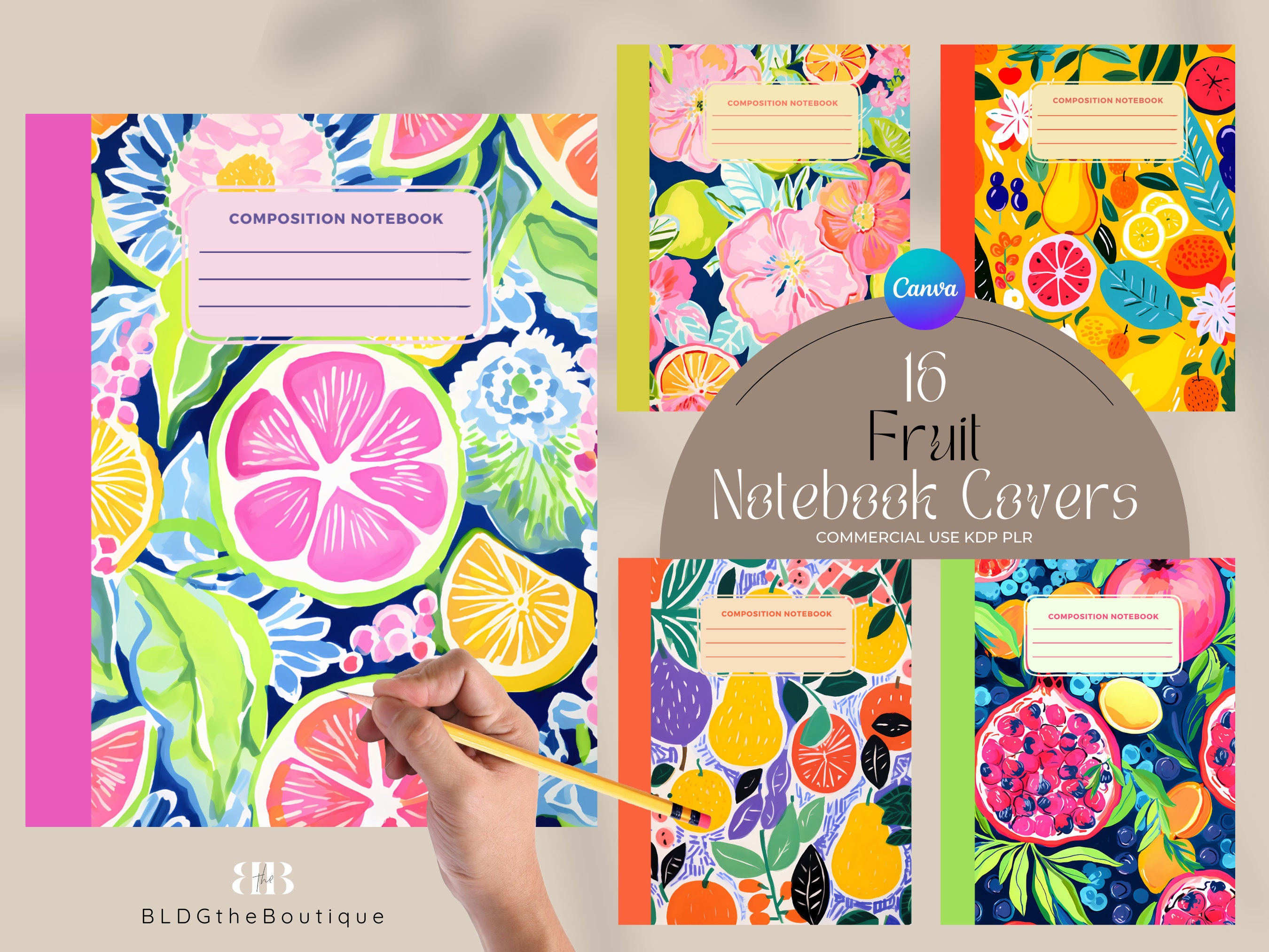 Editable Composition Notebook Cover Canva Template Mega Bundle, Journal ...