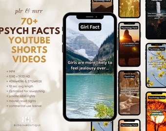 Faceless Reel Video Bundle, MRR, PLR Digital Products, Youtube Shorts Videos, DFY Viral Video Content, TikTok, Girl Facts, Psychology Facts