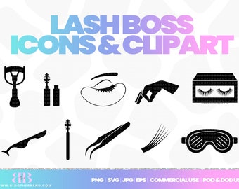 Lash extensions clipart, lash tech clip art, eyelash icons, technician, commercial use license, lash artist, templett, business, falsies