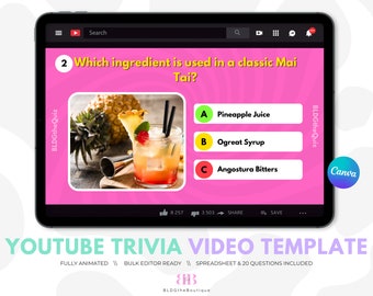 Canva Video Templates Youtube, Make Money Online 2024, Faceless Youtube Quiz Channel, Trivia, Viral Content Creator