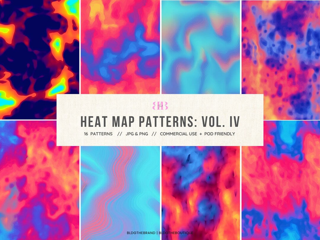 Thermal Heat Map Patterns, Abstract Wave Seamless Pattern, Contour ...