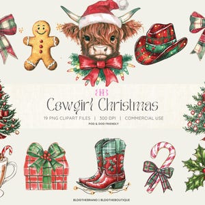 Cowgirl Natal Clip Art, Natal Highland Cow Clip Art, Cow Girl Botas PNG, Western Holiday Sublimation, Holiday Vibes, Sublimação