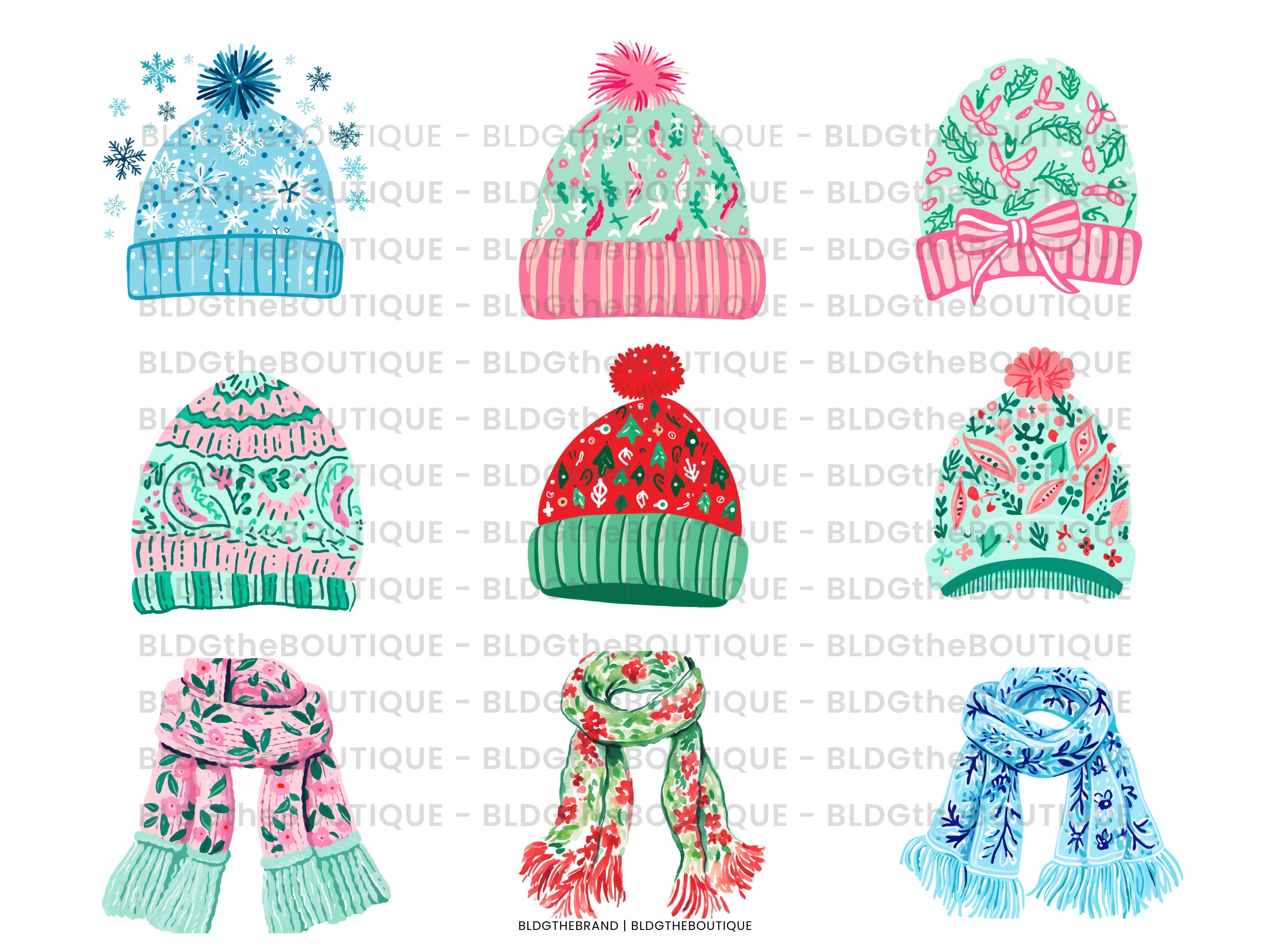 Preppy Christmas PNG Clipart Sublimation Graphic by BLDGtheBrand
