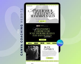 Bold Canva Website für Social Media Player, Sales Funnel, Aesthetic Coach Website Vorlage, UGC Content Contentdesigner, Virtueller Assistent, Kurs