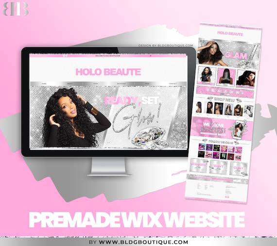 Hair Business Website Wix Premade Beauty Ecommerce Template Etsy