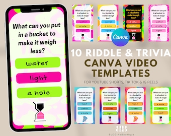 Canva Video Templates, Youtube Shorts Template, Make Money Online 2024, Riddles Channel, Trivia, Tik Tok Creativity Program, Instagram Reels