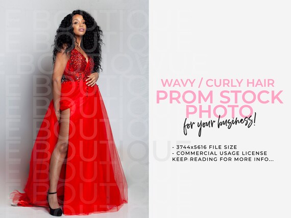 Prom Hair Extensions Model Stock Photography Black Woman Etsy