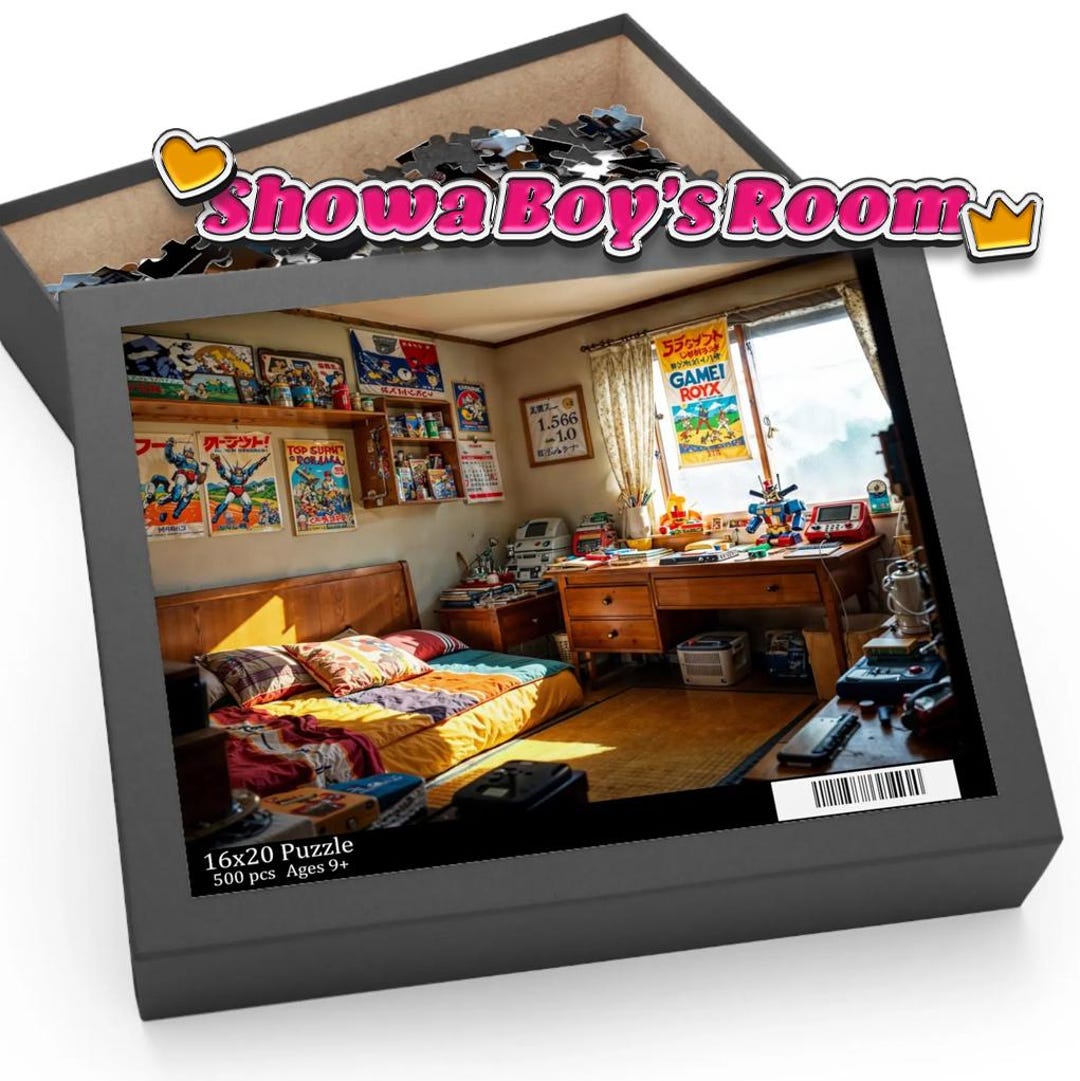 Retro Japanese Boys Room Puzzle Nostalgic Showa Era Bedroom With