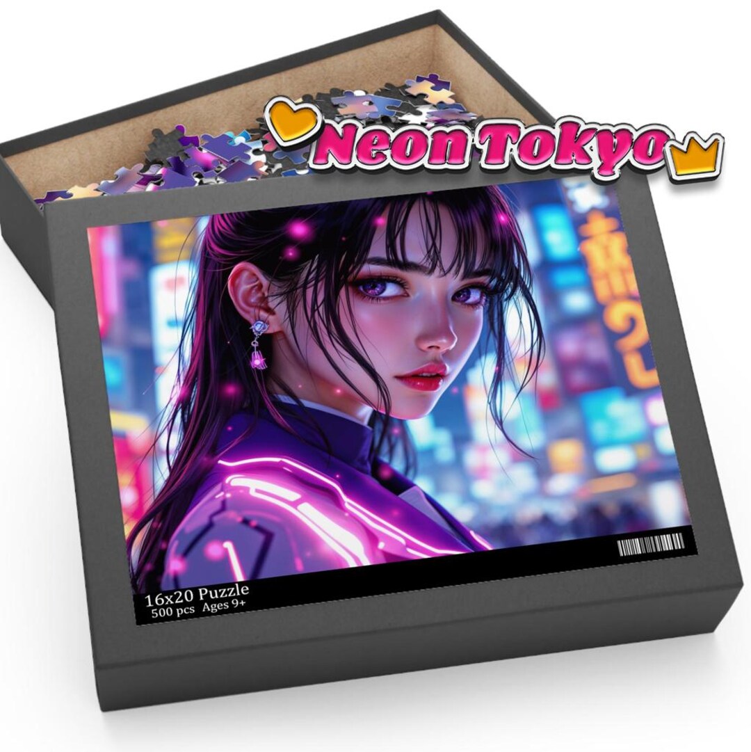 Cyberpunk Tokyo Night Puzzle - Mysterious Neon Beauty Puzzle (120, 252 ...