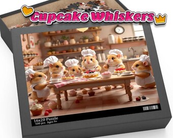 Hamster Bakery Puzzle - Cute Hamsters Baking Desserts in a Cozy Kitchen Puzzle (120, 252, 500-Piece)