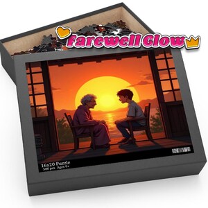 A Final Sunset - Cherished Moments Between Grandmother and Grandson Puzzle Puzzle (120, 252, 500-Piece)