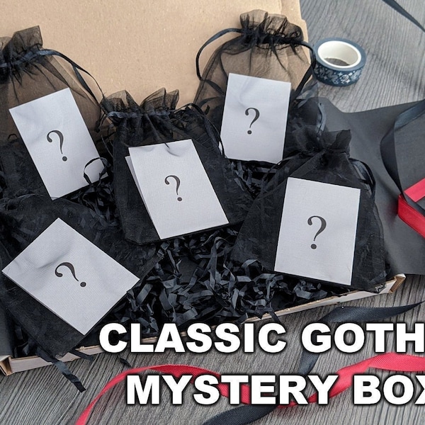 MacabreCuteCrafts Gothic & alternative mystery box w. jewelry earrings choker necklaces - nugoth romantic goth soft grunge mallgoth fashion