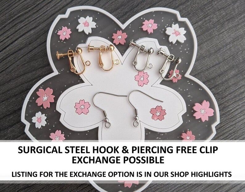 Romantiska goth örhängen silverfärgade rosetter och vingar/hjärtan - mörk mode outfit smycken söt häxstil jiraikei accessoar - present till gothic älskare bild 4