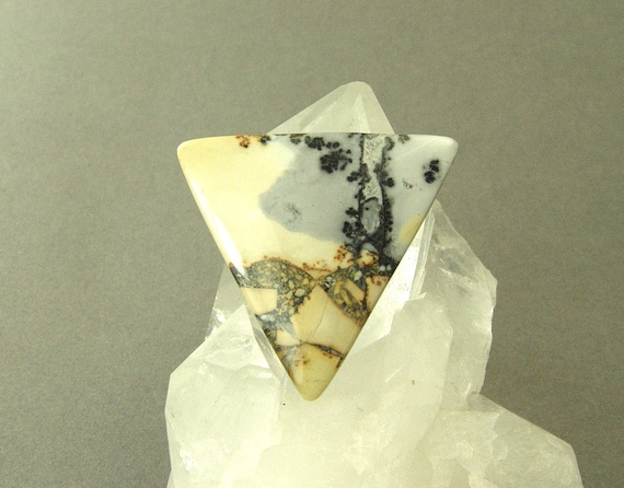 Maligano Cabochon, 37mm x 35mm /  Cherry Blossom Stone / Landscape Jasper / Wire Wrap Cabochon