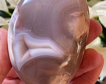 Translucent Flower Agate Palm Stone / Jelly translucency FAP01