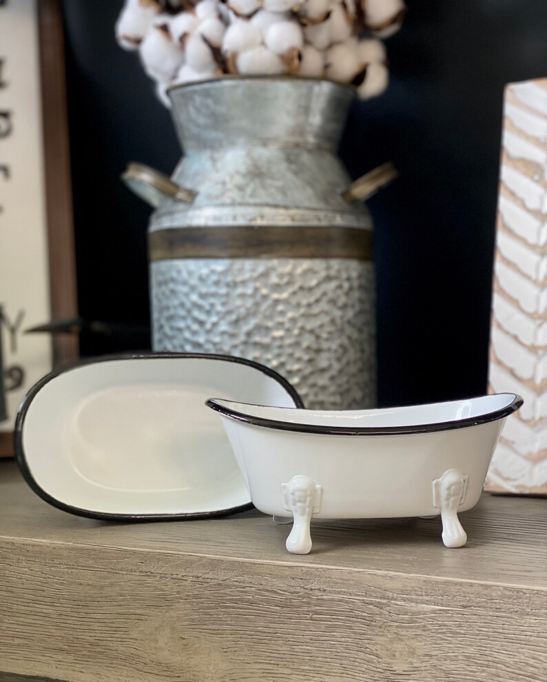 Bathtub Soap Dish / Enamel Metal Bathtub Soap Dish / Soap Etsy