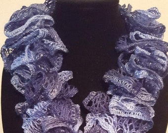 Blue Handmade Crochet Scarf