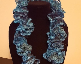 Turquoise Handmade Crochet Scarf