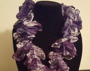 Purple Handmade Crochet Scarf