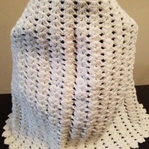 Vintage White Handmade Crochet Baby Christening Cape