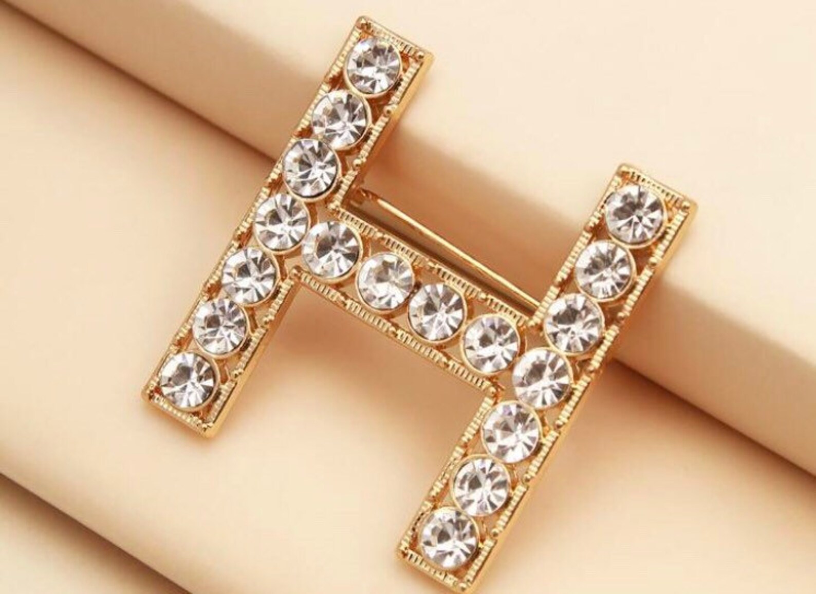 Broche initiale de strass dor Etsy France