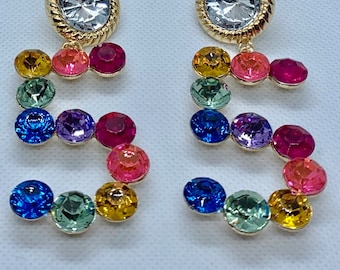 Colorful Number 5 Bling Rhinestone