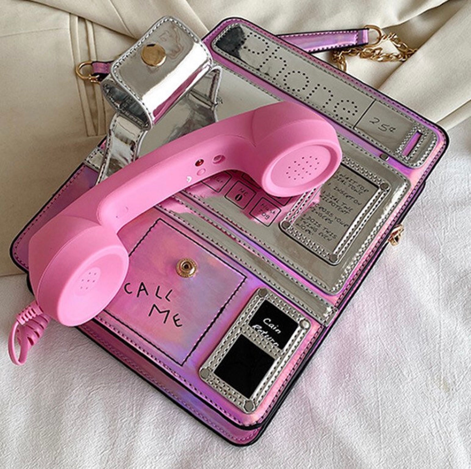Pink Telephone Replica Purse Etsy