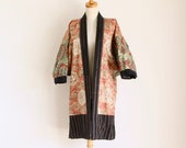 Japanese indigo reversible kimono. Cotton quilted kimono. Vintage indigo kimono. Japanese Haori kimono. Japan workwear kimono. Boro