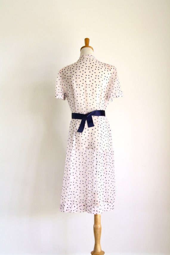 1940s pale pink polka dot sheer dress. 40s 50s sh… - image 6